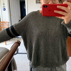 brandy veena sweater gray with black stripes